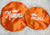 Mommy and Mini Glitter Personalized Satin Bonnet Set | Adjustable Drawstring | Double Lined | Reversible | Orange