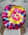 Oversized Adult Reversible Tie Dye Bonnet | Hot Pink Bonnet | Blue Bonnet